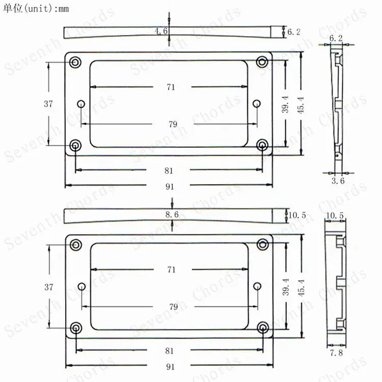 ein satz von 2 pcs sg lp elektrische gitarre gebogene humbucker doppel coil pickup rahmen montage metall ring free global shipping