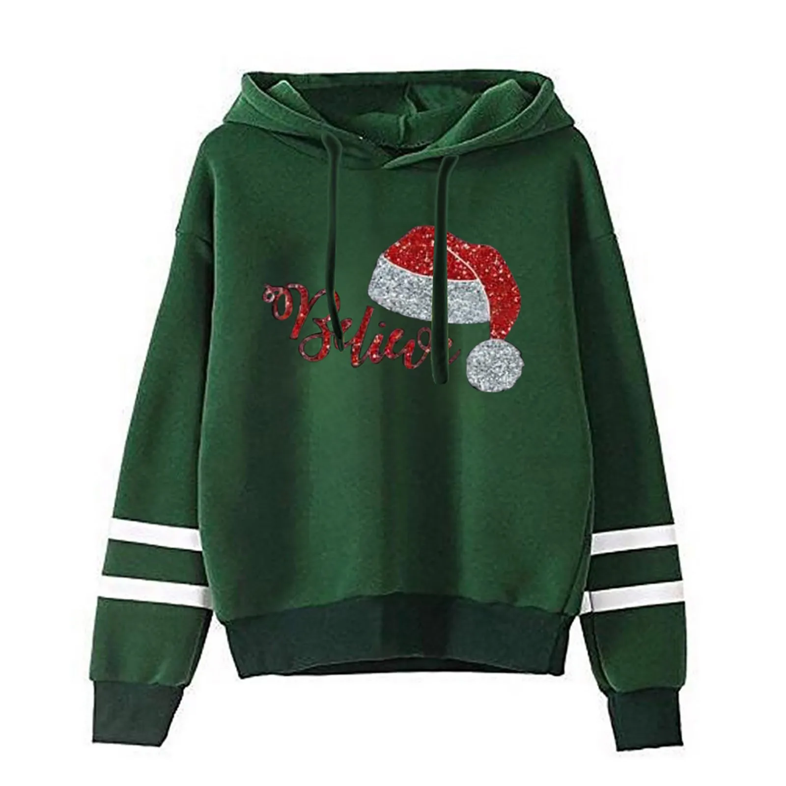 

Women's Lightweight Long Sleeve Casual Christmas Print Pullover Hooded Tops