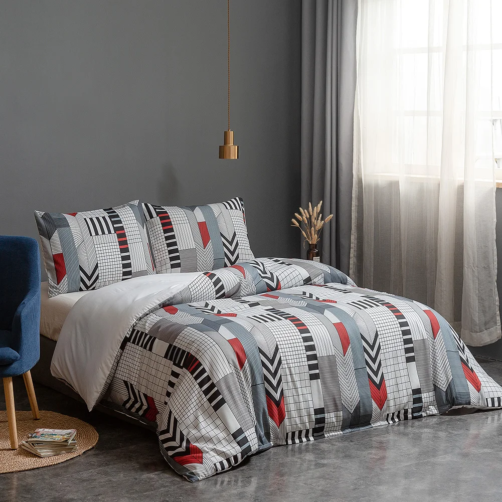 Roman Times Bedding Set 2/3 Pieces Quilt Cover Colorful Geometric Duvet 3D Printed Kids Comfortable Bed Sets | Дом и сад