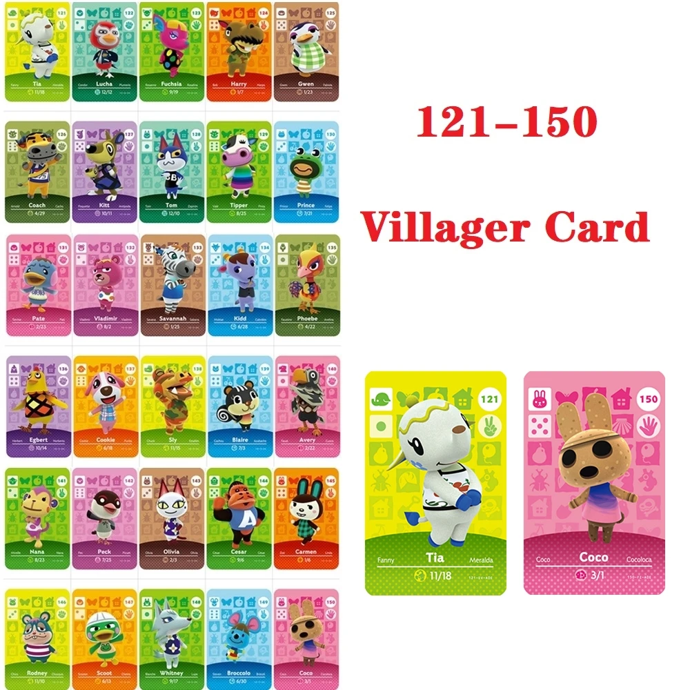 (121 150)Animal Croxxing ACNH Hot NFC игровая карта для сельчан Tia Blaire Savanna Tom Sly Game Equipment Card NS Switch WiiU
