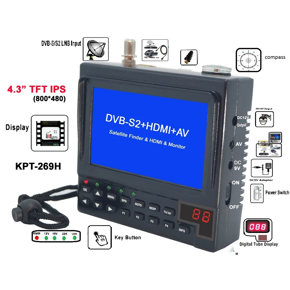 Устройство для измерения яркости цифровой приемник спутникового телевидения Full
