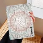 Пользовательское имя Bohemia Flower Case для iPad Pro 11 12,9 дюймов 10,5 5th 6th 10,2 дюймов 9th 8th 7th Mini 5 6 Wake up White Soft Cover