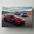 Современная Настенная Картина на холсте Supercar Fords Mustang Shelby GT500 картина с красным автомобилем Декор для гостиной плакаты и принты
