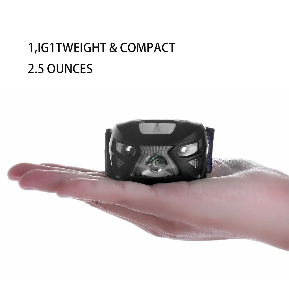 

USB Rechargeable LED Headlamp Motion Sensor Induction Flashlight Headlight For Running Fishing Camping Hiking Bicycle Emergency