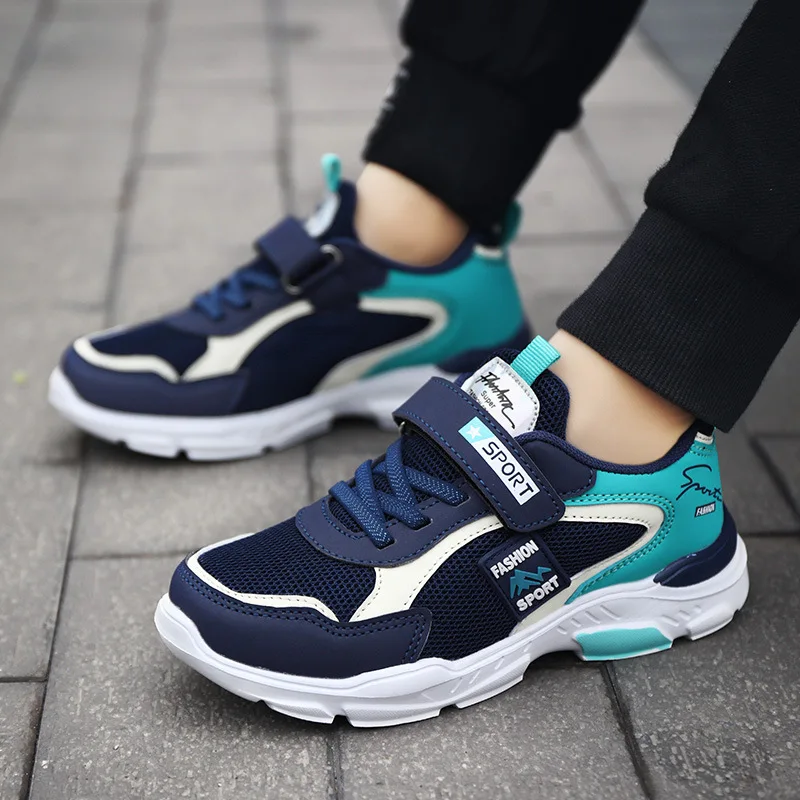 Детская обувь для мальчиков Нескользящие кроссовки бега Модные дышащие летние