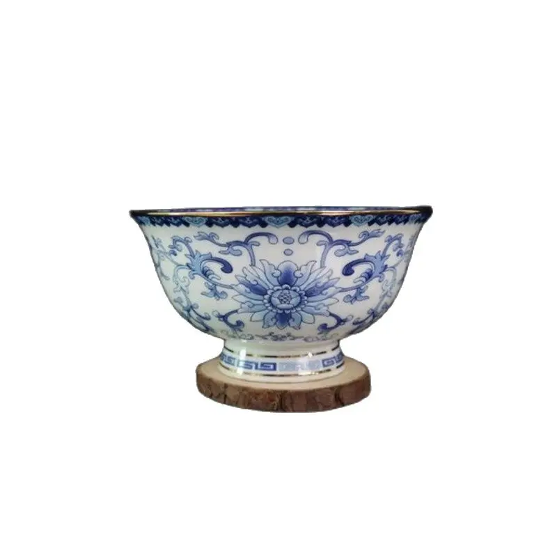 

Chinese Old Porcelain Golden Blue And White Lotus Bowl