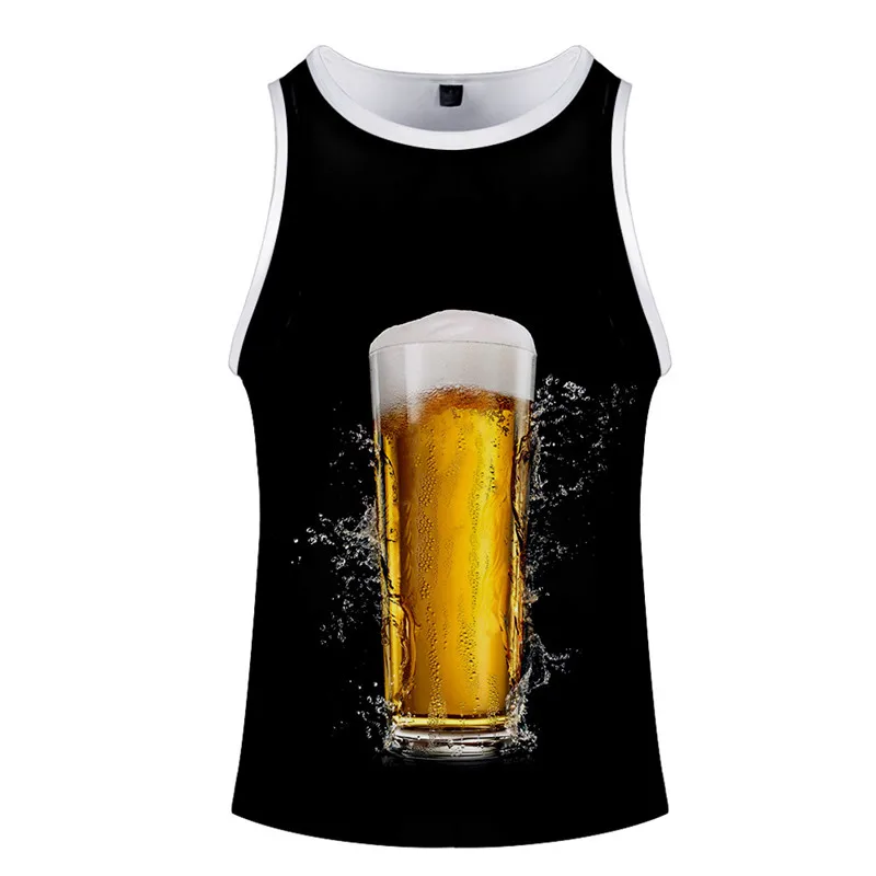 Bubbling beer с цифровым 3d-рисунком для мужчин жилет для мальчиков сексуальная летняя мужская одежда фитнес майки для бодибилдинга майка Blouse2019