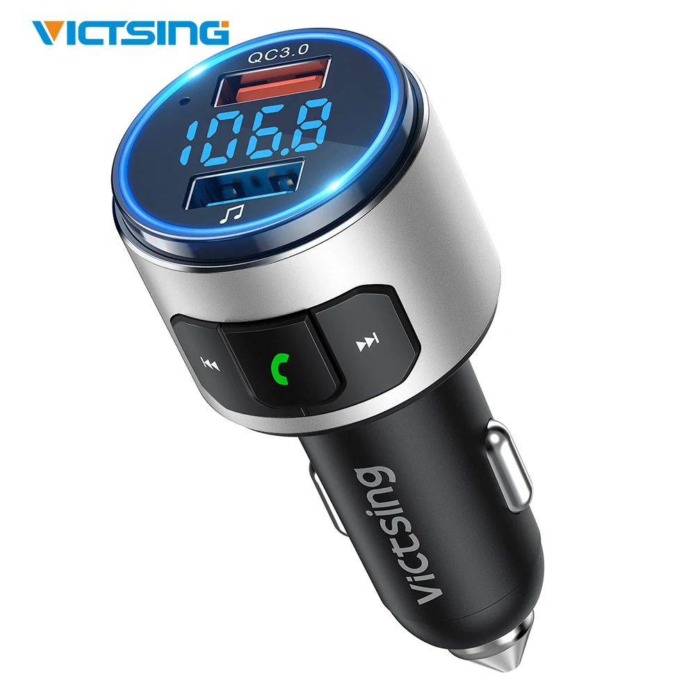 VicTsing автомобильный Bluetooth V5.0 fm передатчик QC3.0 беспроводной радио адаптер MP3 плеер с