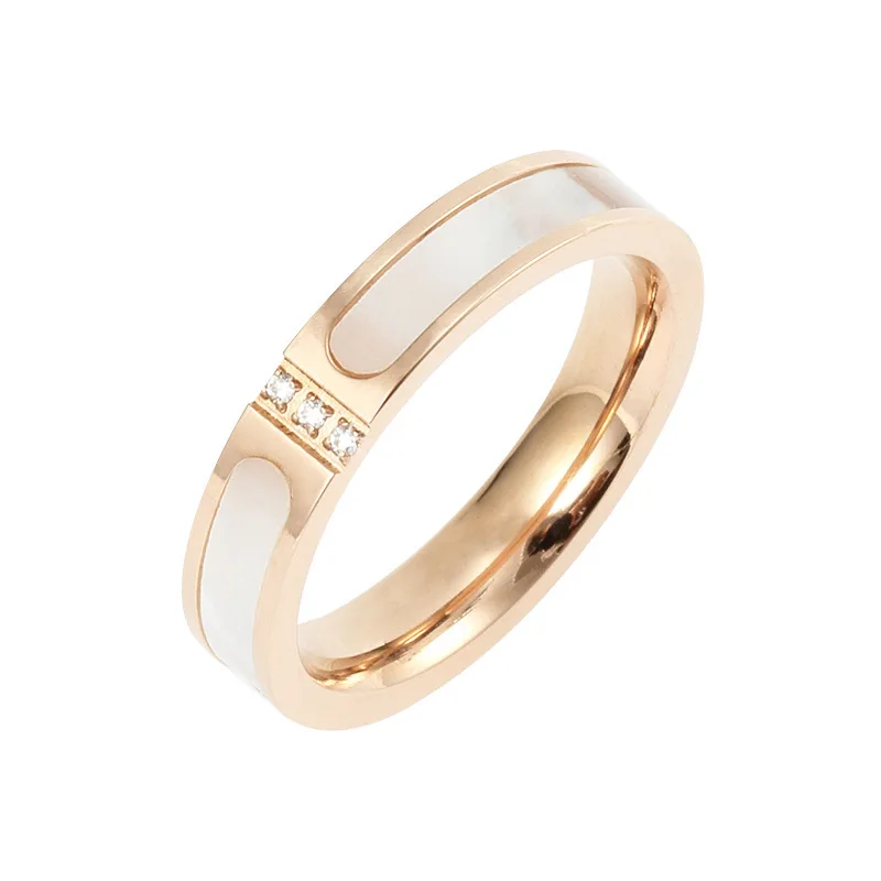 

2020 Fashion Jewelry Ring Women's Simple Fashion Shell Rose Gold Stainless Steel Ring Trendy Gift for Women