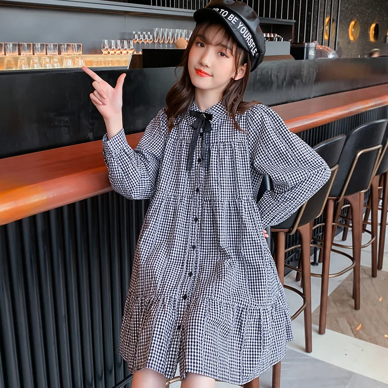 

Детское плиссированное платье с бантом, хлопковое ТРАПЕЦИЕВИДНОЕ платье до колен