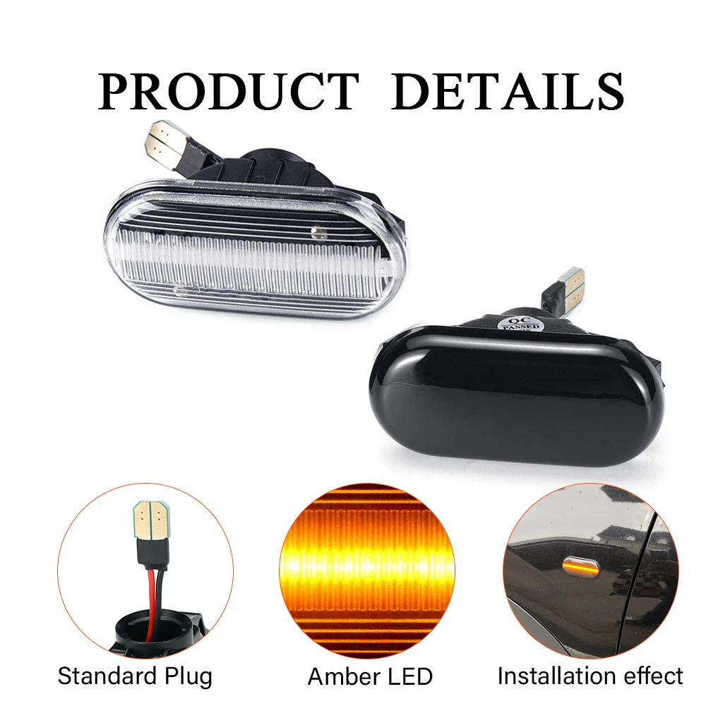 

2pcs LED Dynamic Side Marker Light Turn Signal Lamp For Nissan Tiida C11 Note E11 NE11 Micra K12 NP300 Navara D40 Qashqai J10