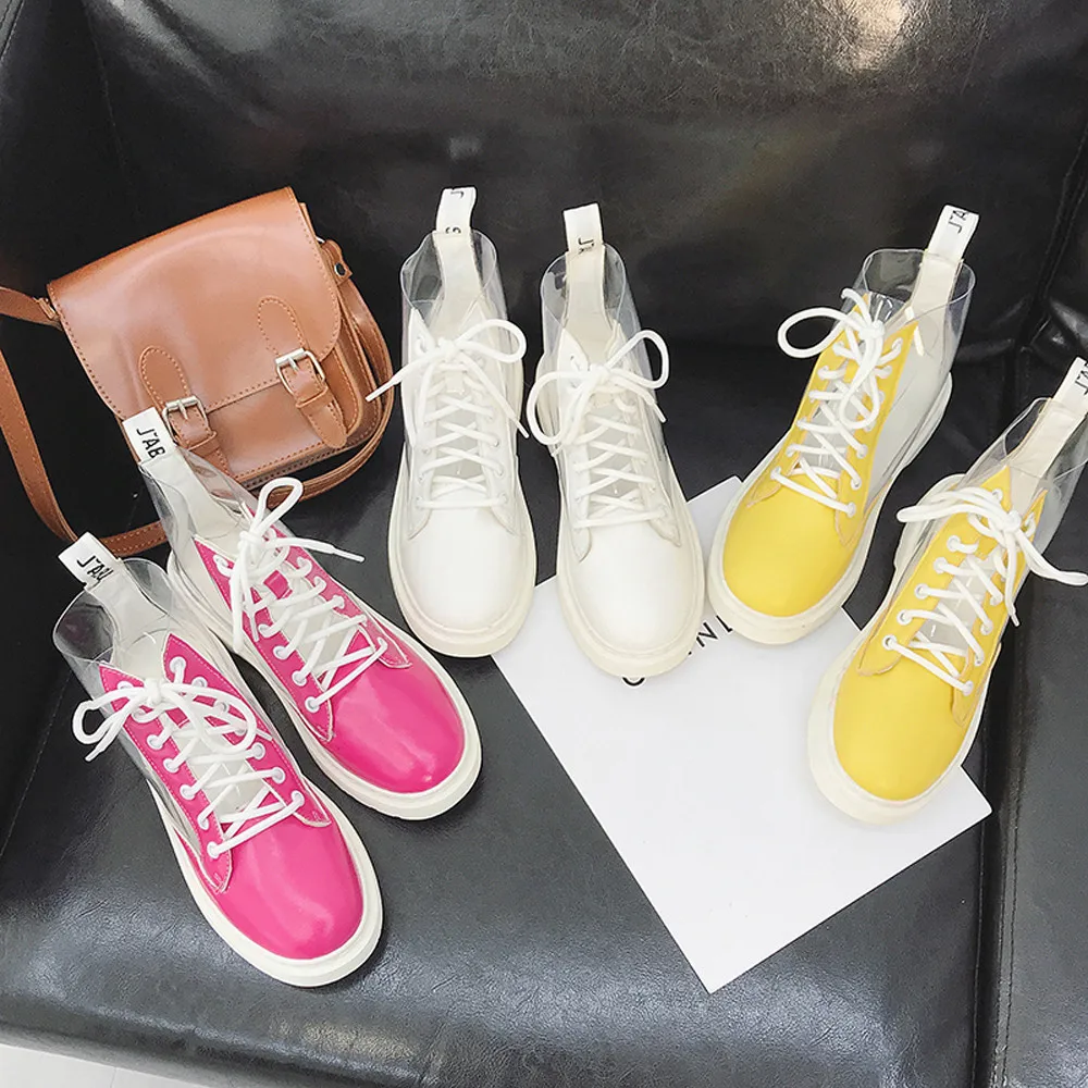 Женские непромокаемые ботильоны на платформе мотоциклетные женская обувь