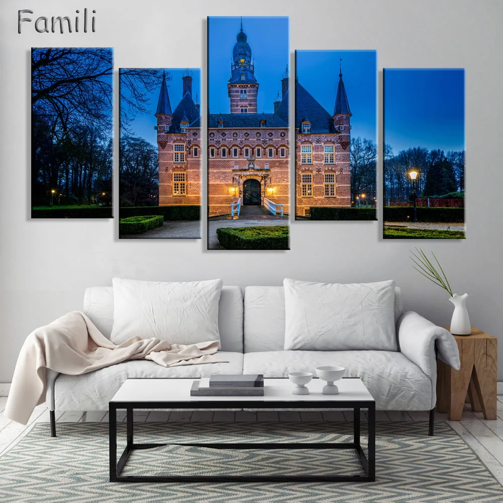 

Home Decor Frame Modern HD Printed Canvas Painting 5 Pieces Black White Wall Art Pictures Netherlands City Streetscape Poster PE
