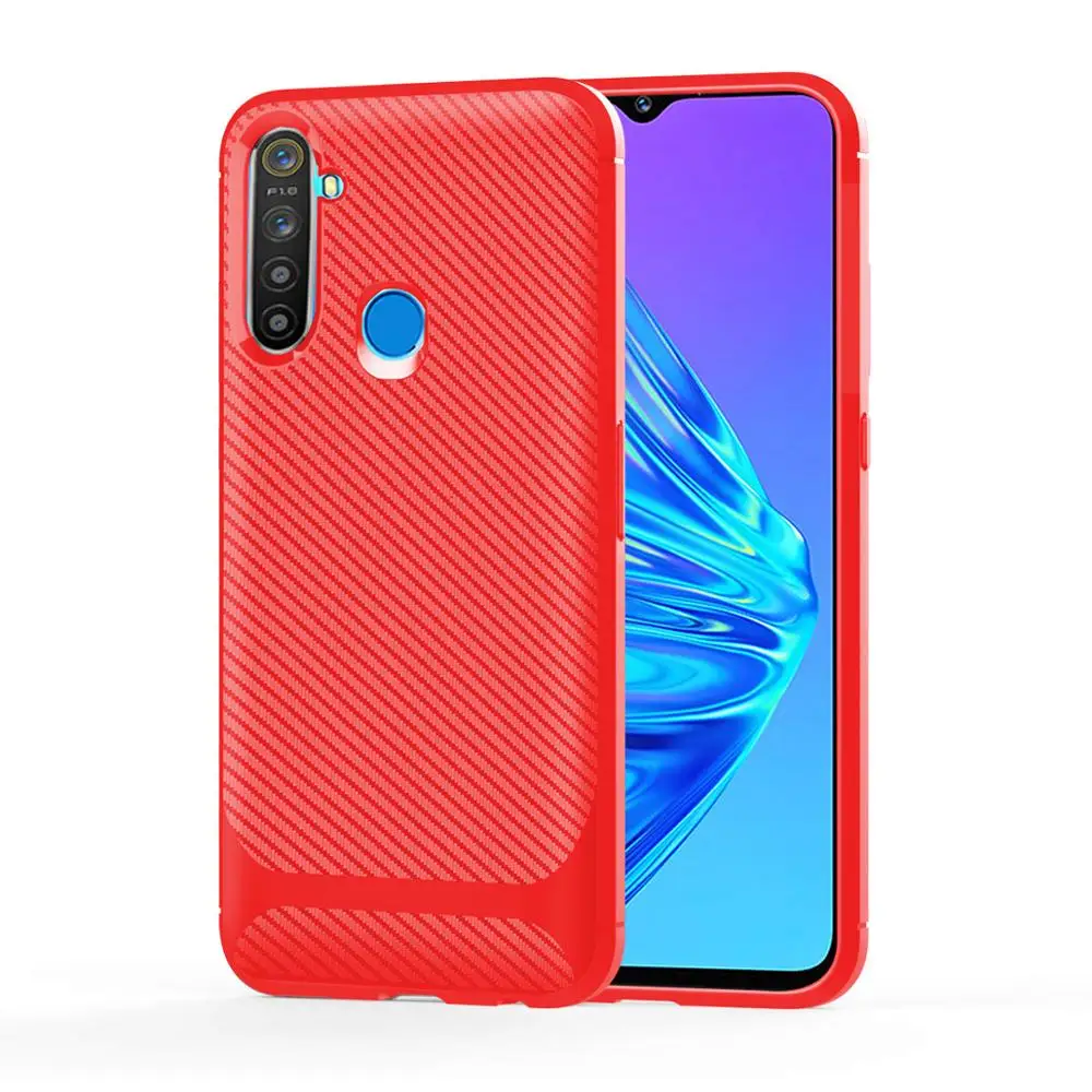 Красный Чехол для телефона Oppo Realme XT X2 K5 тонкий ТПУ силиконовый мягкий углеродный волоконный защитный противоударный чехол - Цвет: Красный