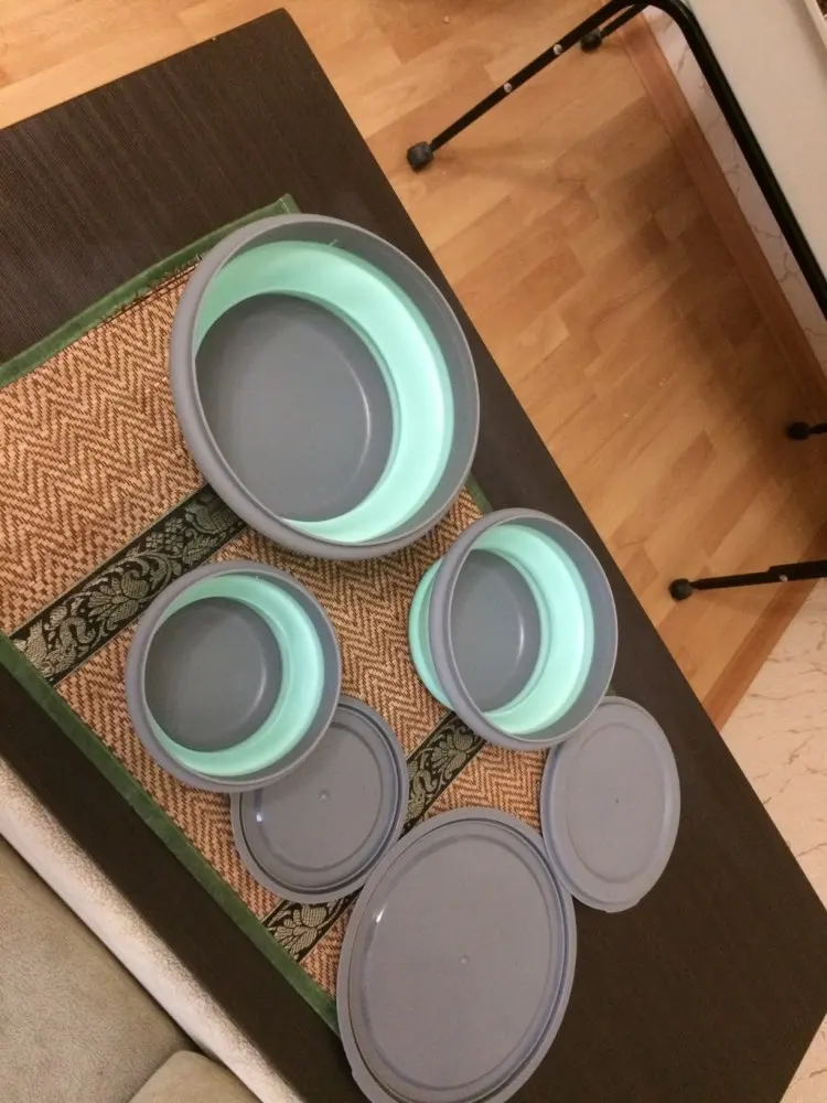 3 шт./набор, силиконовая складная детская коробка Bento, Складной Портативный Ланч-контейнер для еды, контейнер для столовой посуды, миска для взрослых