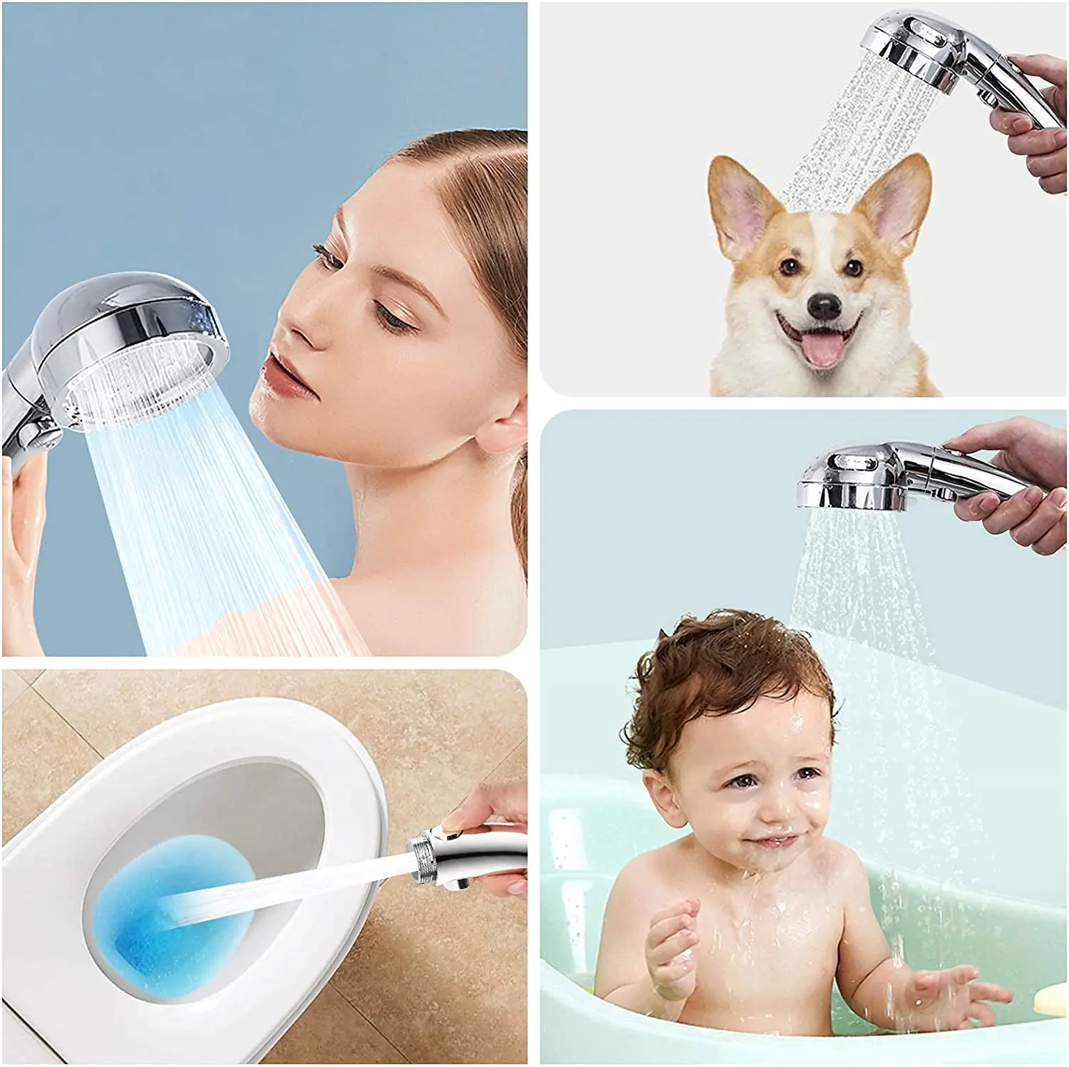 Zloog 3 Modes Adjustable Handheld High Pressure Shower Head Bathroom Pressurized Massage Home Universal Bath Nozzle | Обустройство