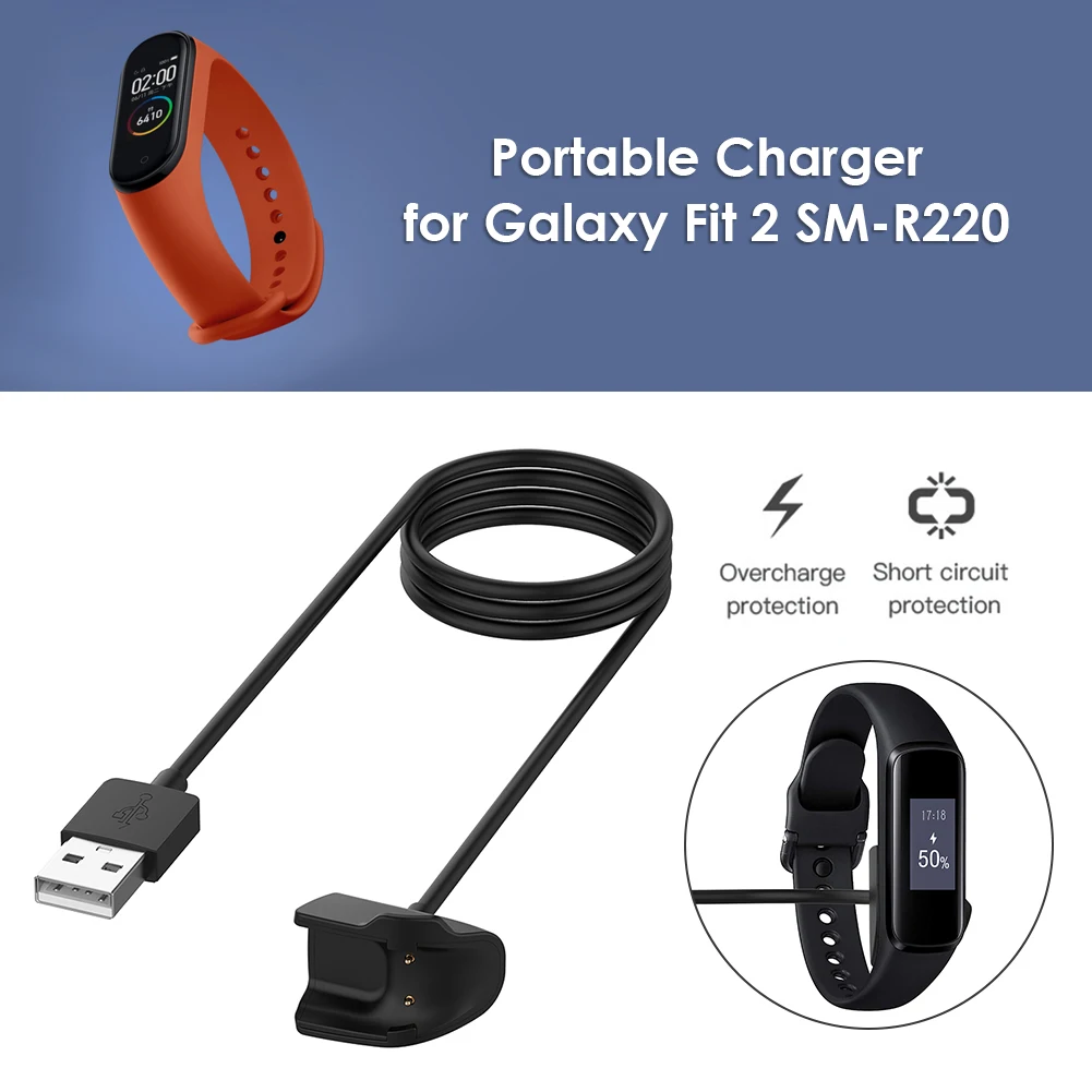 

Fashionable Charging Cable Wristband Power Cord Cradle Wire Dial Wristwatch Present for Samsung Galaxy Fit 2 SM-R220