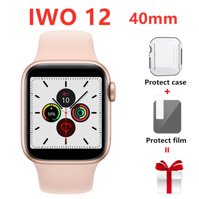 Pink Прямая IWO 12 40 мм ЭКГ сердечного ритма женские умные часы серии 5 1:1 для Apple IOS Android умные часы iwo 11 8 плюс 9 10 - Цвет: Pink