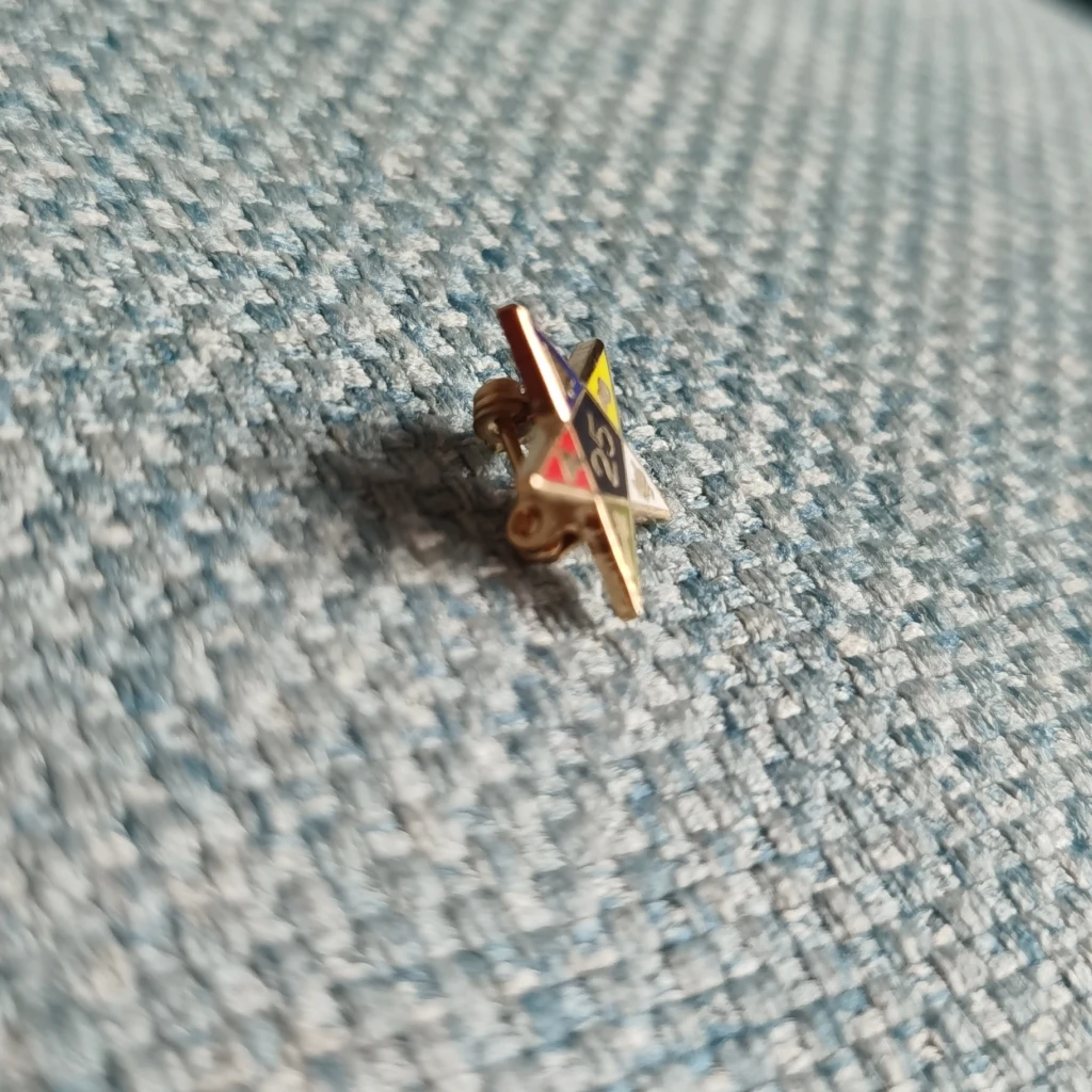 25th Year Of Eastern Star Logo Masonic Mason Lapel Pin Badge |