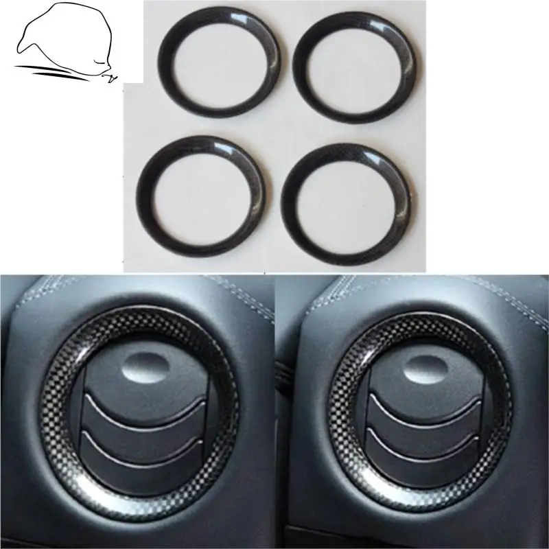 

Real Carbon Fiber For Nissan R35 GTR GT-R Air Vent Con Surround Dry CF Trim AC Outlet Ring Interior Car Accessories