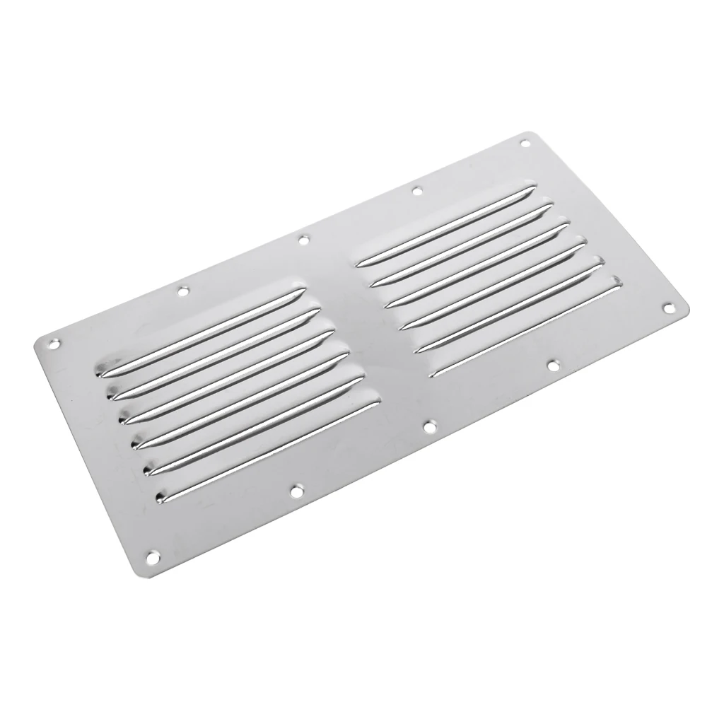 

23 x 11 . 5cm Stainless Steel Louvered Vent Louver Ventilation Boat Marine