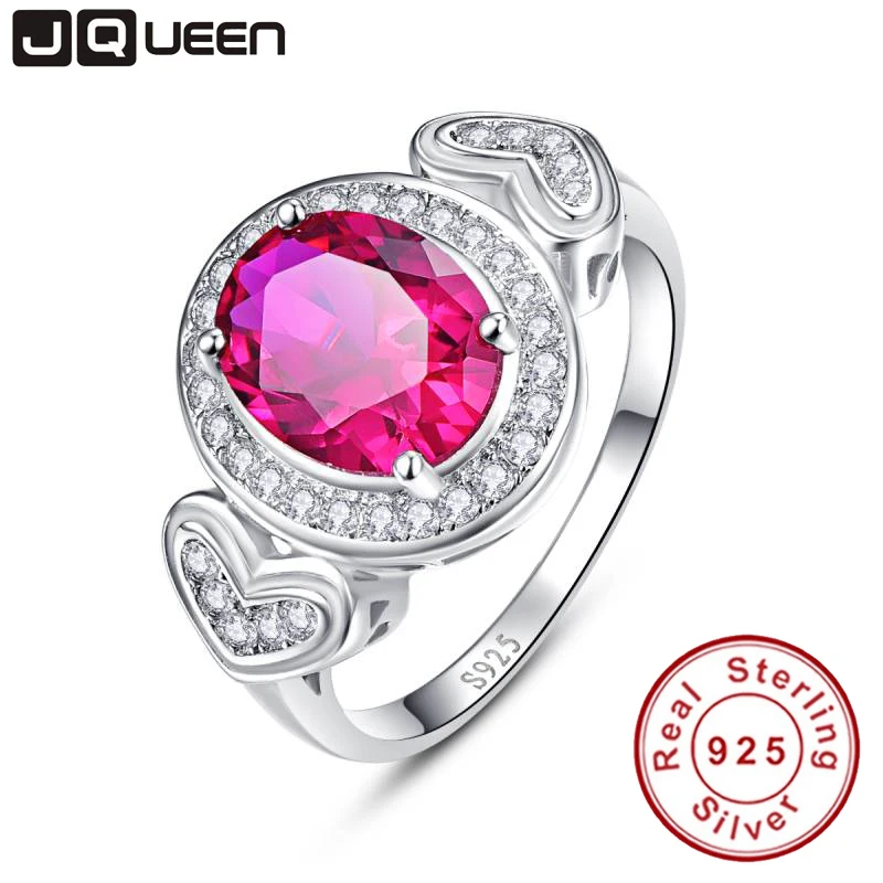 JQUEEN Love Heart Decoration 3 карата красная Рубиновая годовщина обещание кольцо из