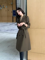 windbreaker womens long small 2021 autumn new korean loose temperament high end atmospheric spring and autumn coat