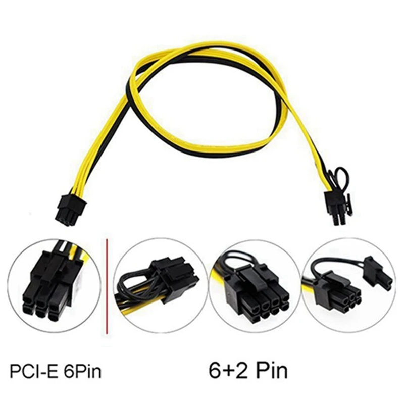 6 Pin PCI-E To 8 (6+2) (Male Male) GPU Power Cable 50Cm For Graphic Cards Mining HP Server Breakout Board | Компьютеры и офис