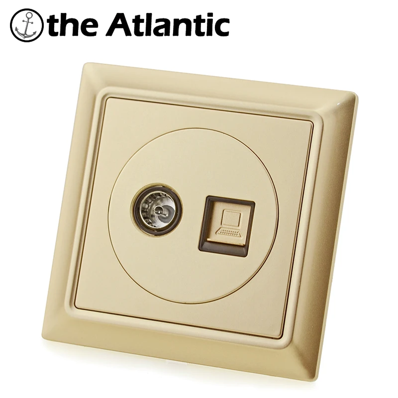 Atlectric RJ45 ТВ двойной порт розетка телевизионный компьютер Интернет передачи