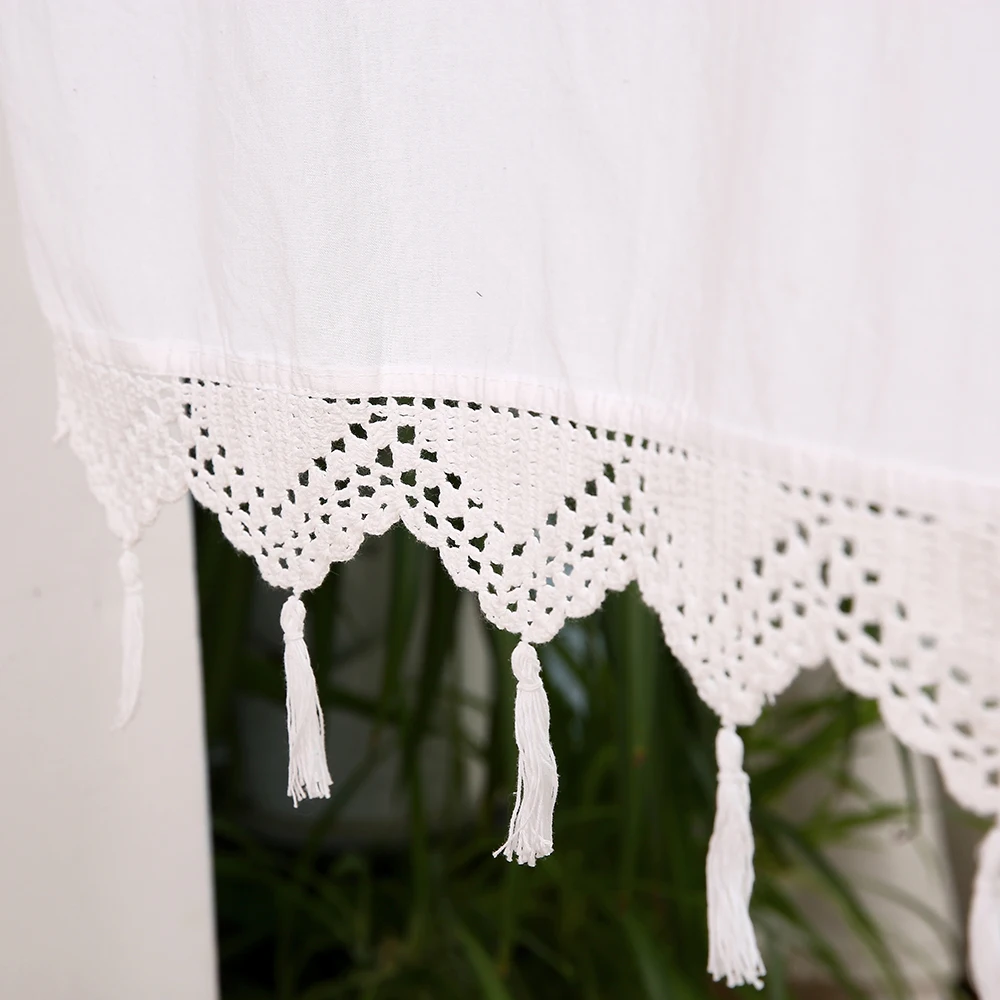 2 шт. ручная работа хлопок Кортина вязанная крючком кружевная занавеска