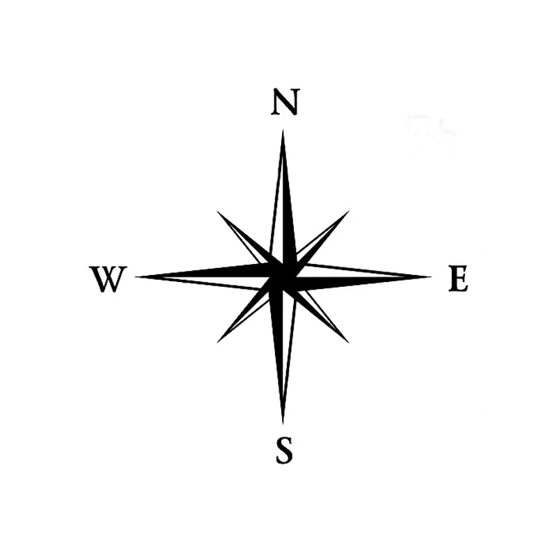 

Compass Decal PVC Car Sticker Art Decoration Black/silver ZWW-2662, 12.7cm * 12.7cm