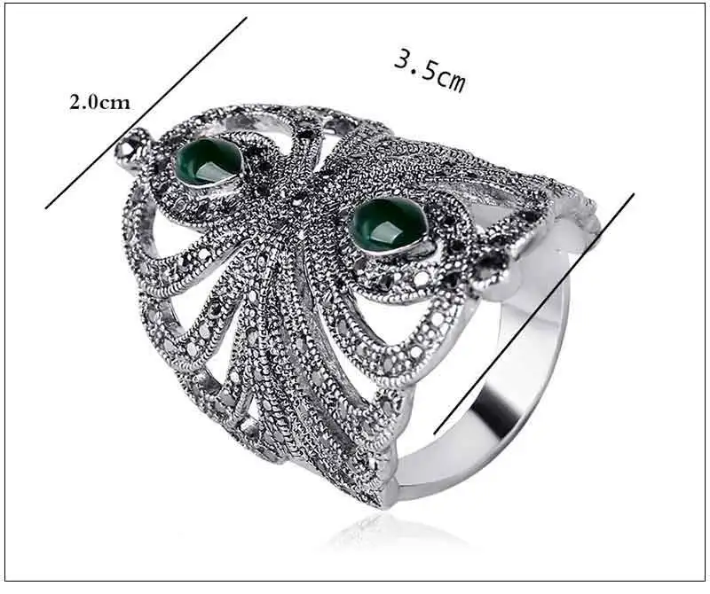 Женские винтажные кольца KCALOE из искусственного камня Красного/зеленого/черного