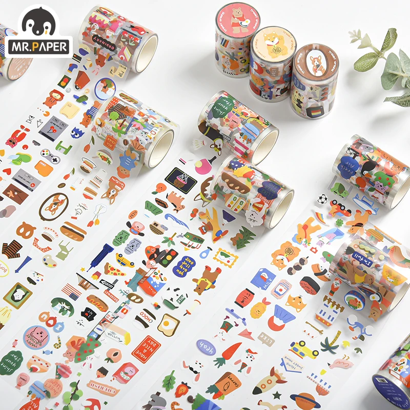 

JIUMO Travel Around Series Cartoon Style Cute DIY Creative Cute Hand Account Decor Basic Material Collage Single Washi Tape
