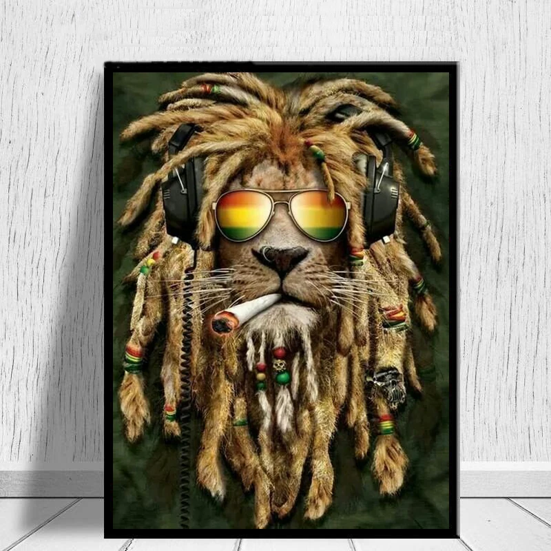 

Posters and Prints for Living Room Animal Canvas Picture Lion Paintings On The Wall Room Decor Picture Loft Interior Frameless