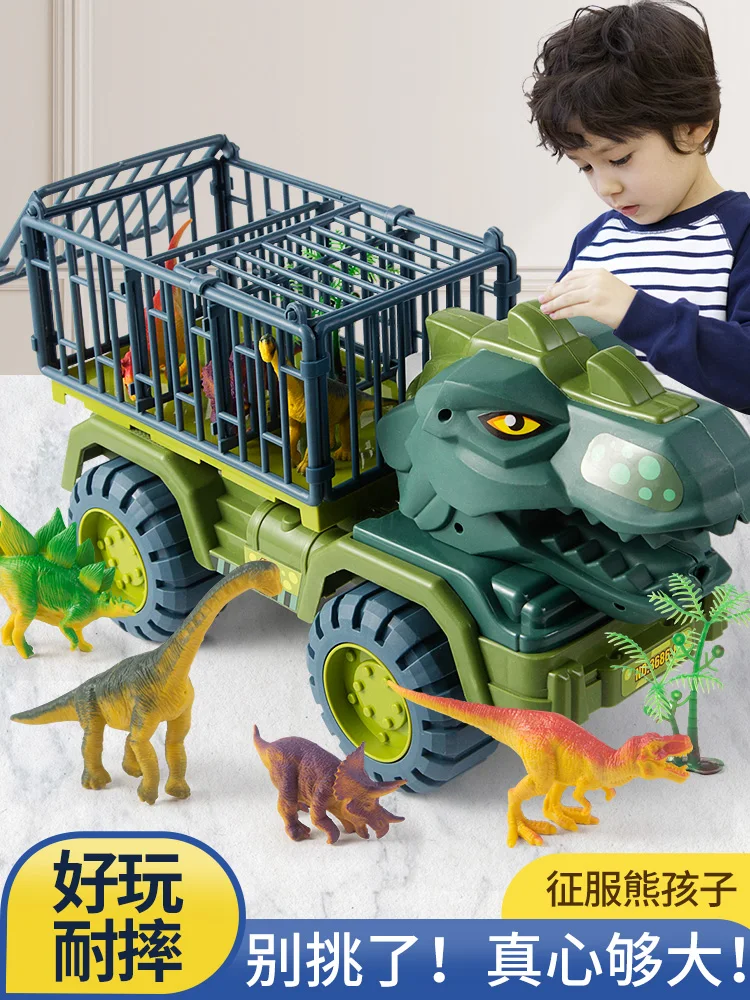 

Car Toy Dinosaurs Transport Carrier Vehicle Indominus Rex Jurassic World Park Truck Model Game for Children Birthday Kids Gifts
