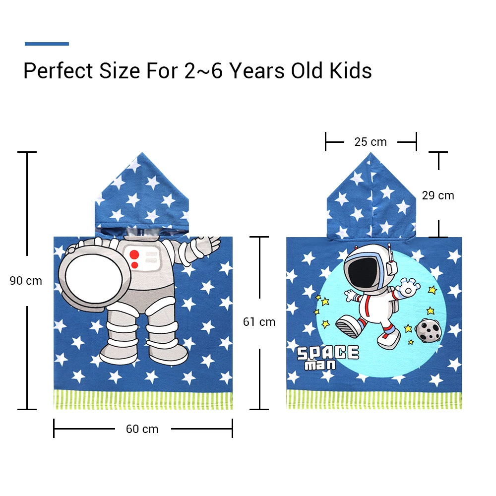 Детское полотенце с капюшоном 1 шт. милый мультяшный плащ пляжное детский халат