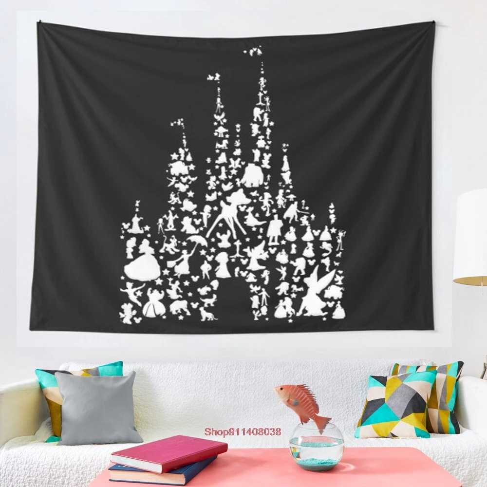 

Самый счастливый перевернутый гобелен замка на земле, мозаичный стиль, хиппи, бохо, настенные гобелены, мандала, тканевый коврик, декор для г...