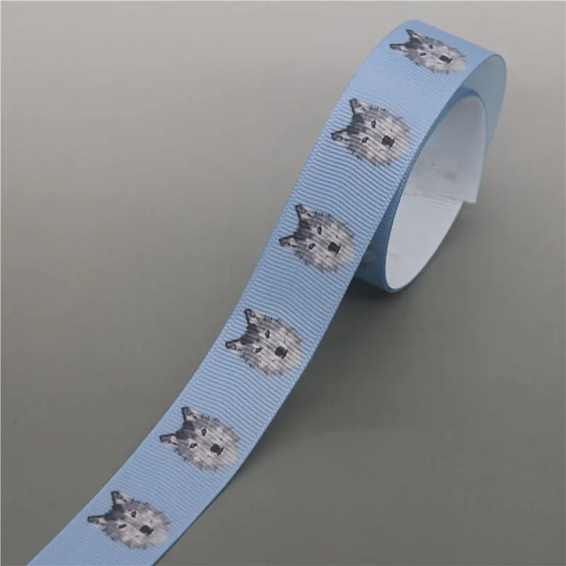 10285 DUWES 50 ярдов волк слон животные напечатанный Grosgrain ленточный аксессуар Hairbow головной убор украшение «сделай сам» оптом OEM D1151 - Цвет: 10285