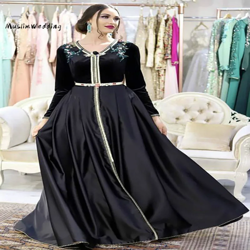 Скромные черные мусульманские Вечерние платья сексуальное атласное платье с