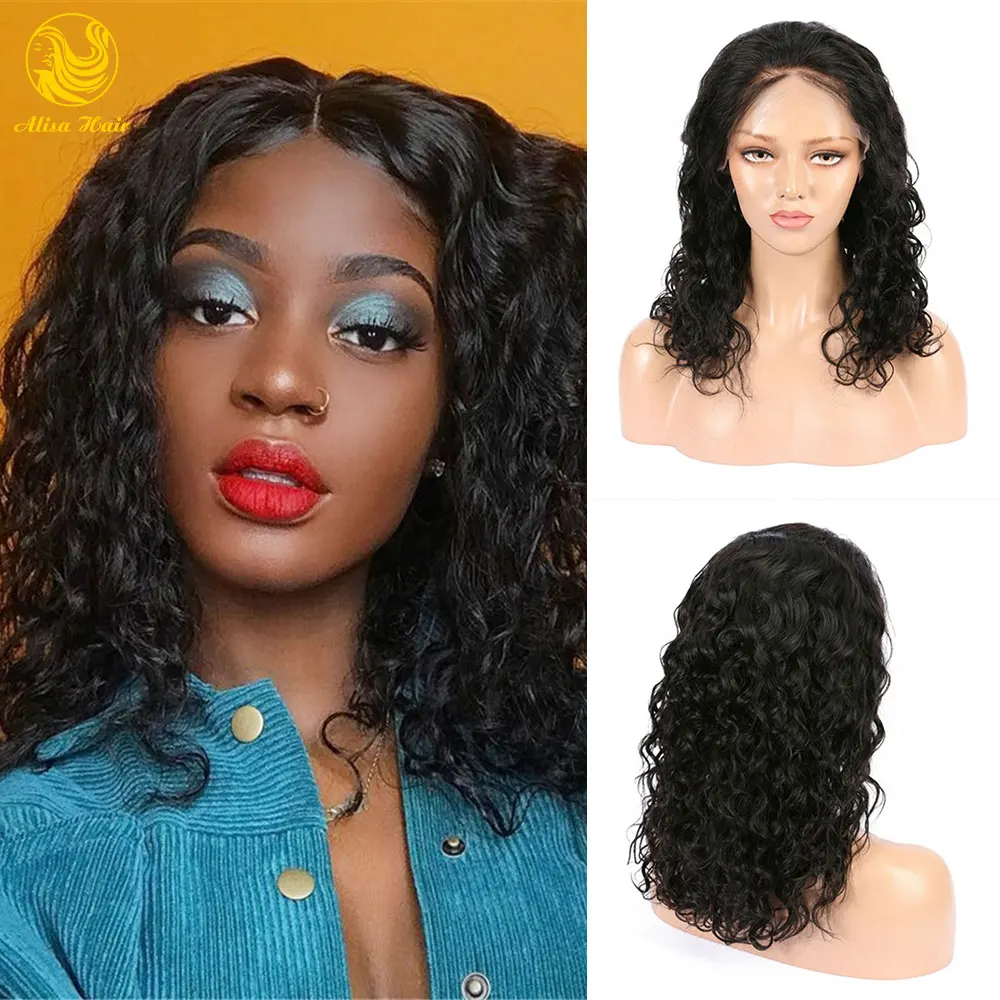 

Быстрая доставка, парик из натуральных человеческих волос с кружевом спереди, кудри, кудри, выровненные натуральные бразильские парики для ...