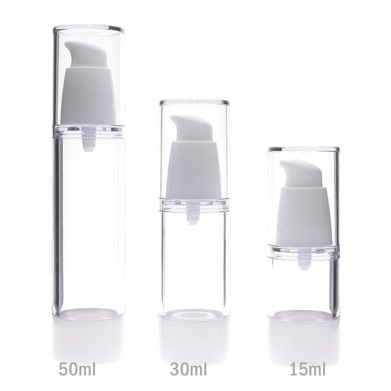 

15ml 30ml 50ml Empty Plastic Cosmetic Bottle Travel Liquid Bottles Transparent Airless Pump Vacuum Toiletries Container