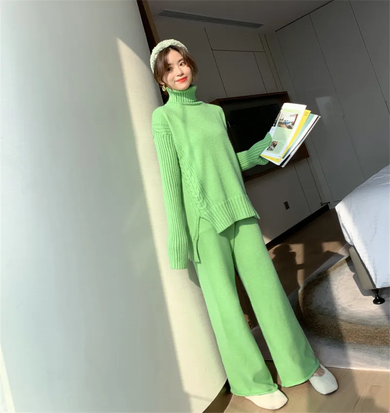 Женский Брючный комплект Модный трикотажный костюм из двух предметов со