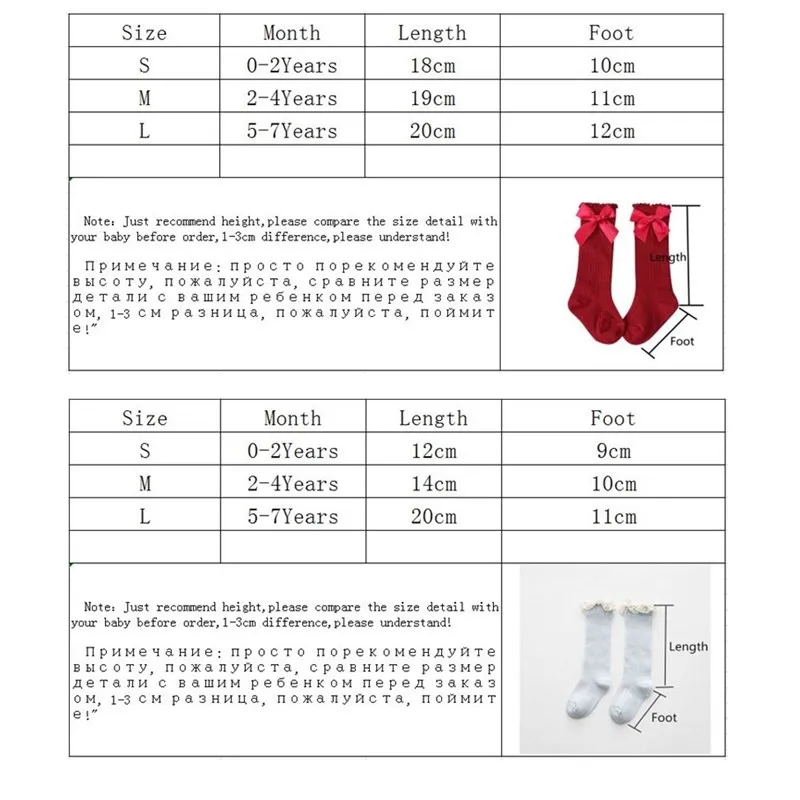 Cotton Knee Socks for Girls Big Bow Knee High Long Socks for Kids do not slip Princess Children's Socks Autumn Winter Style