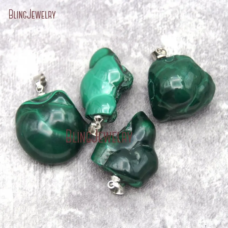 

Raw Rough Malachite Pendant Healing Stone Pendant PM27148