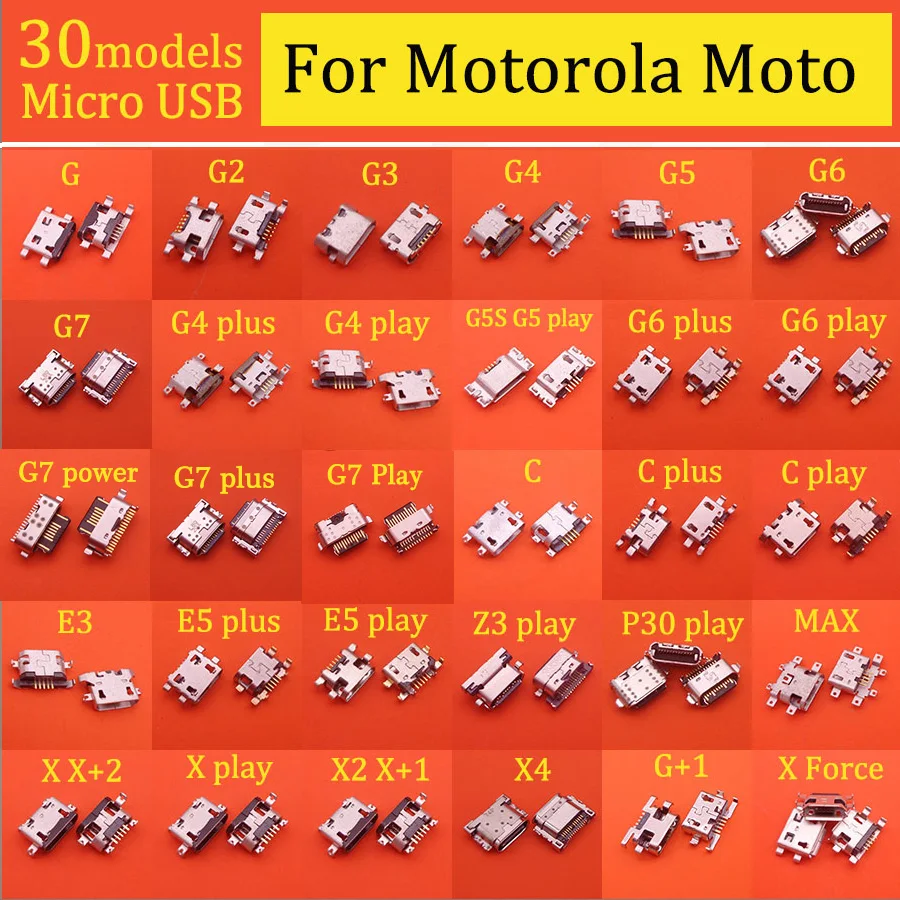 Зарядный разъем Micro USB для Motorola Moto G G2 G3 G4 G5 G6 G7 G5S plus play power C E3 E5 Z3 P30 MAX 30