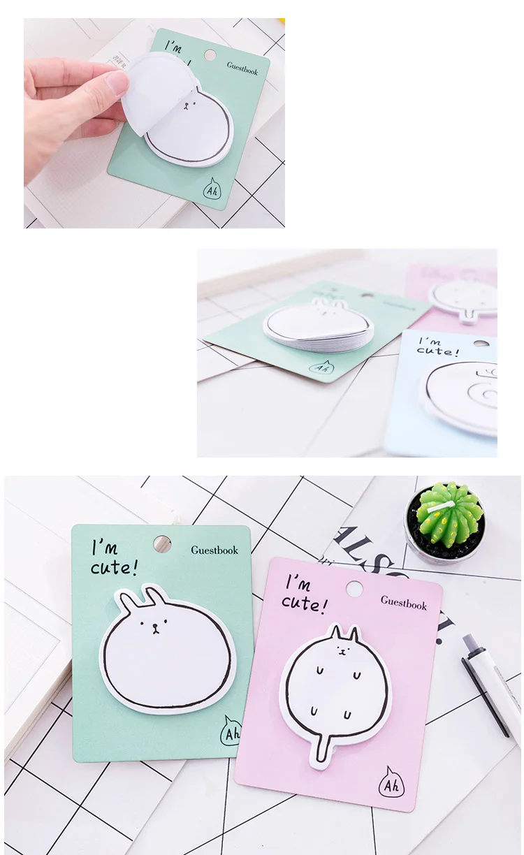 30 листов/блокнот животные милые Липкие заметки Post memo pad школьные принадлежности планировщик наклейки бумажные закладки канцелярские принадлежности