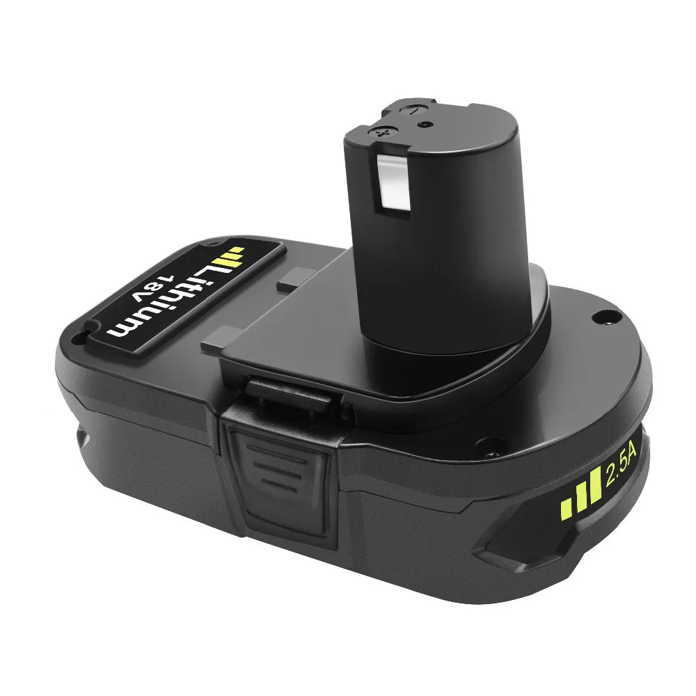 Turpow 18V 2500mAh P107 Замена аккумулятора для Ryobi P104 P105 P102 P103 Беспроводного Li-ion Заряжаемого Инструмента.