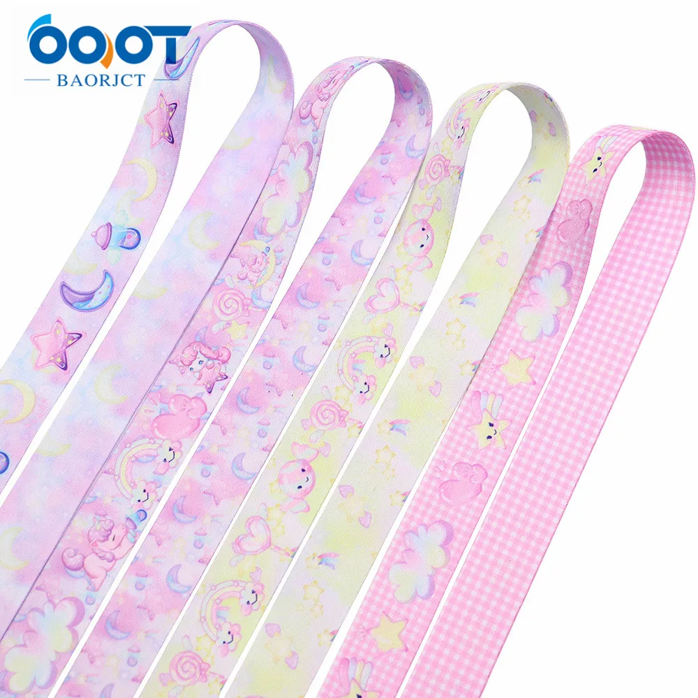 3/4 дюйма двухсторонняя Единорог нежный Цвета плотная лента 10 ярдов DIY Ошейник