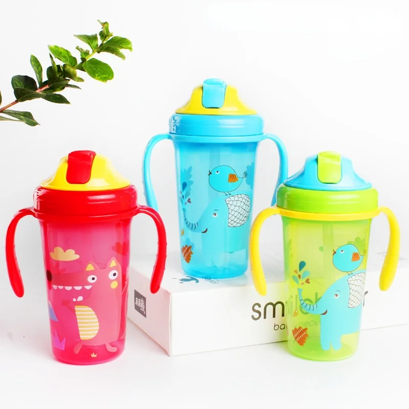

2022 New Cups with Lids and Straws Kids Water Bottle for School Baby Cartoon Cute Sippy Cup Bottle Feeding Botella De Agua