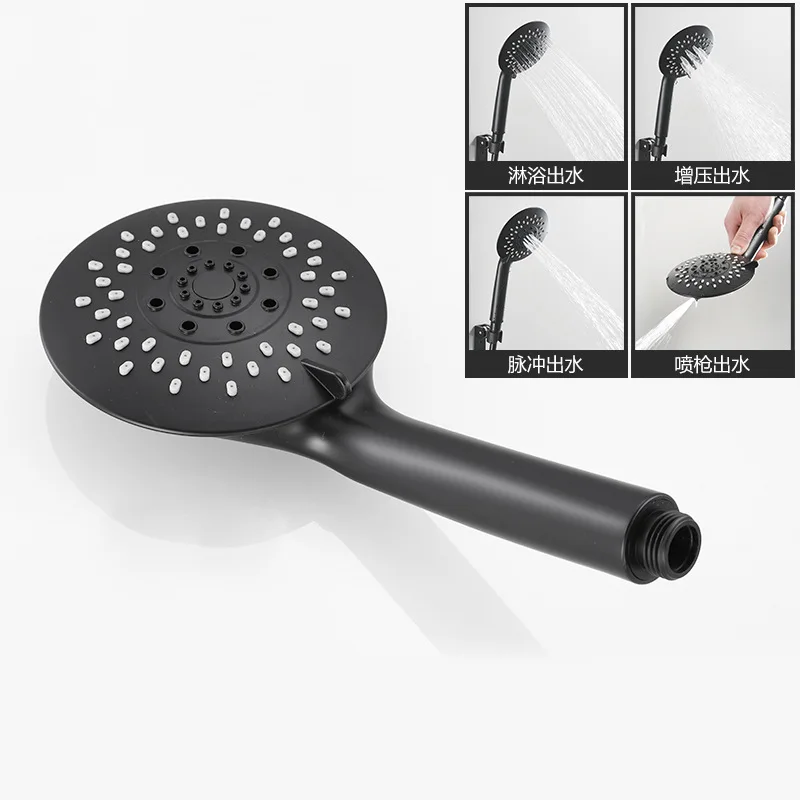 Матовая черная ручная Лейка для душа настенный набор со шлангом и держателем